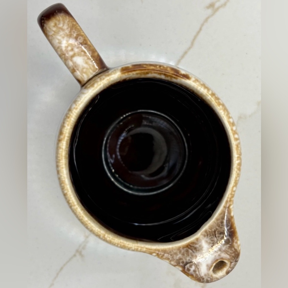 VTG McCoy Pottery Brown Drip Glaze Creamer and Sugar Bowl w/Lid 7020 Set 1970s - Picture 8 of 9